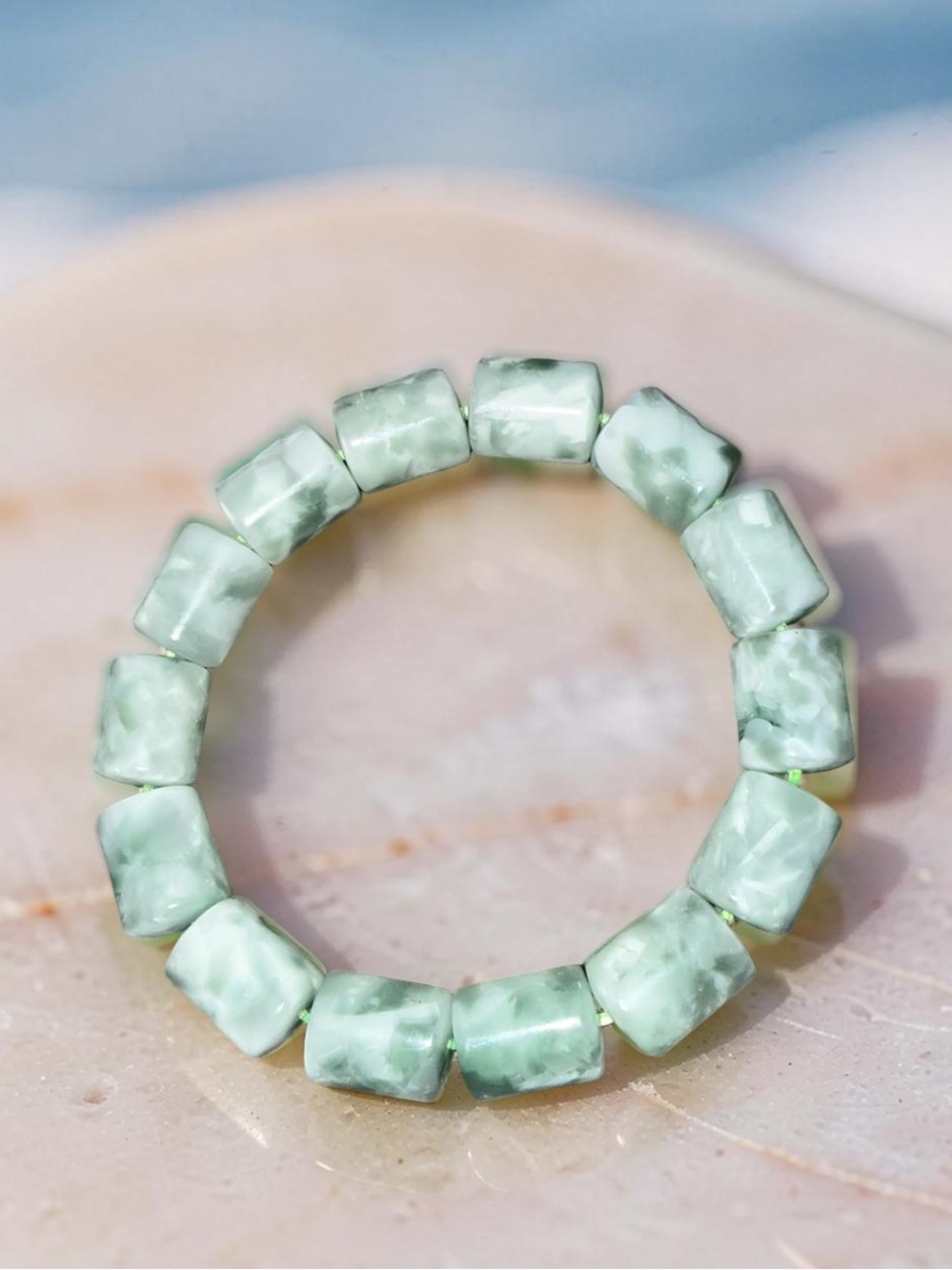 AAA Grade  Green Angelite Bracelet  🌟High Quality ⭐️